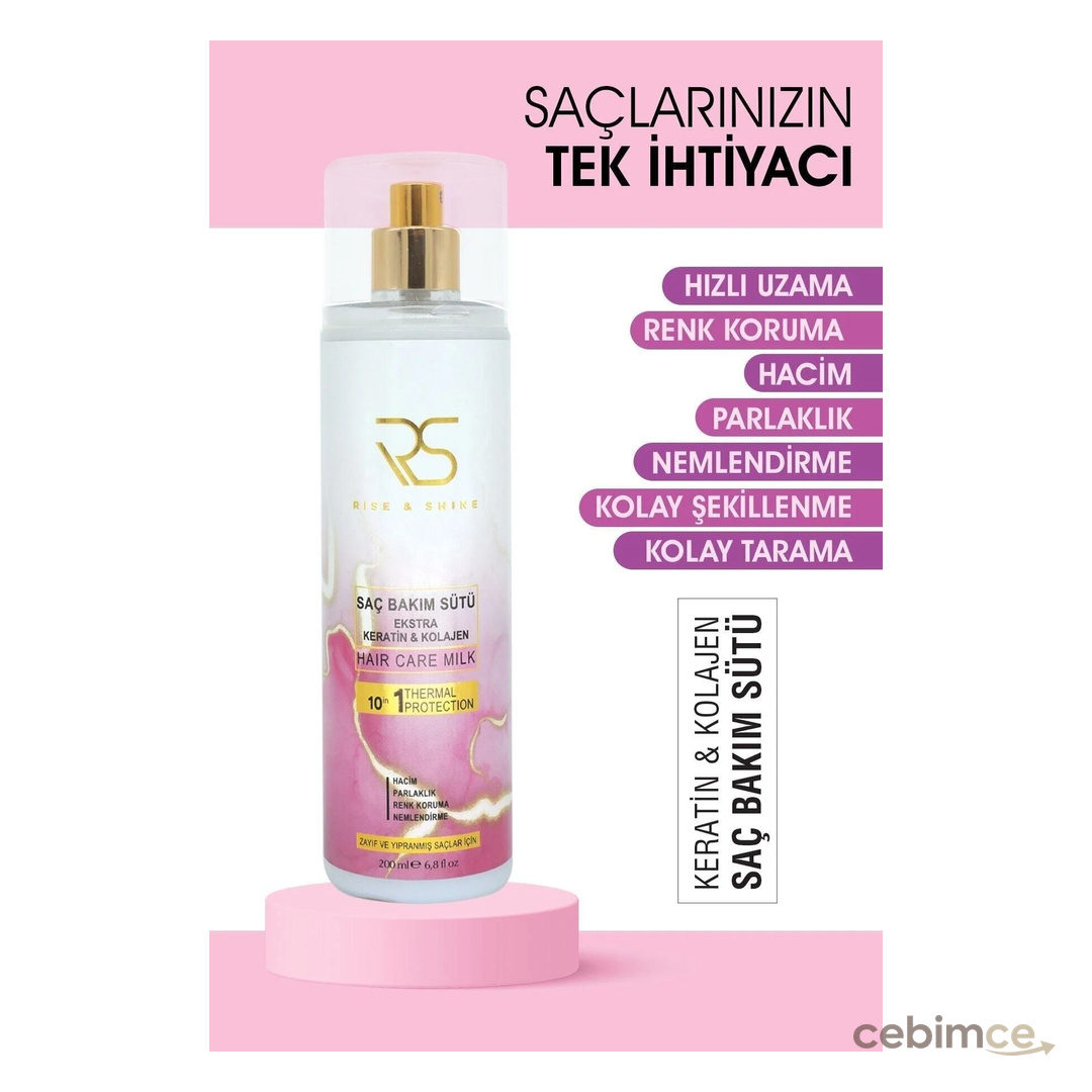 Rise & Shine Keratin Kolajen Saç Bakım Sütü 200 ml