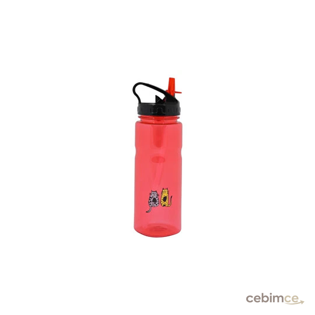 Biggdesign Cats Tritan  650 ML Kırmızı Matara