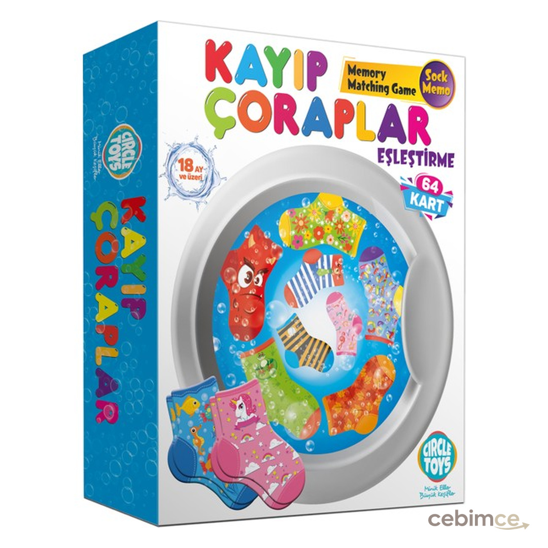 Circle Toys Kayıp Çoraplar Eşleştirme Kart Oyunu Çok Renkli Eğitici İçerik 2-4 Yaş Erken Gelişim