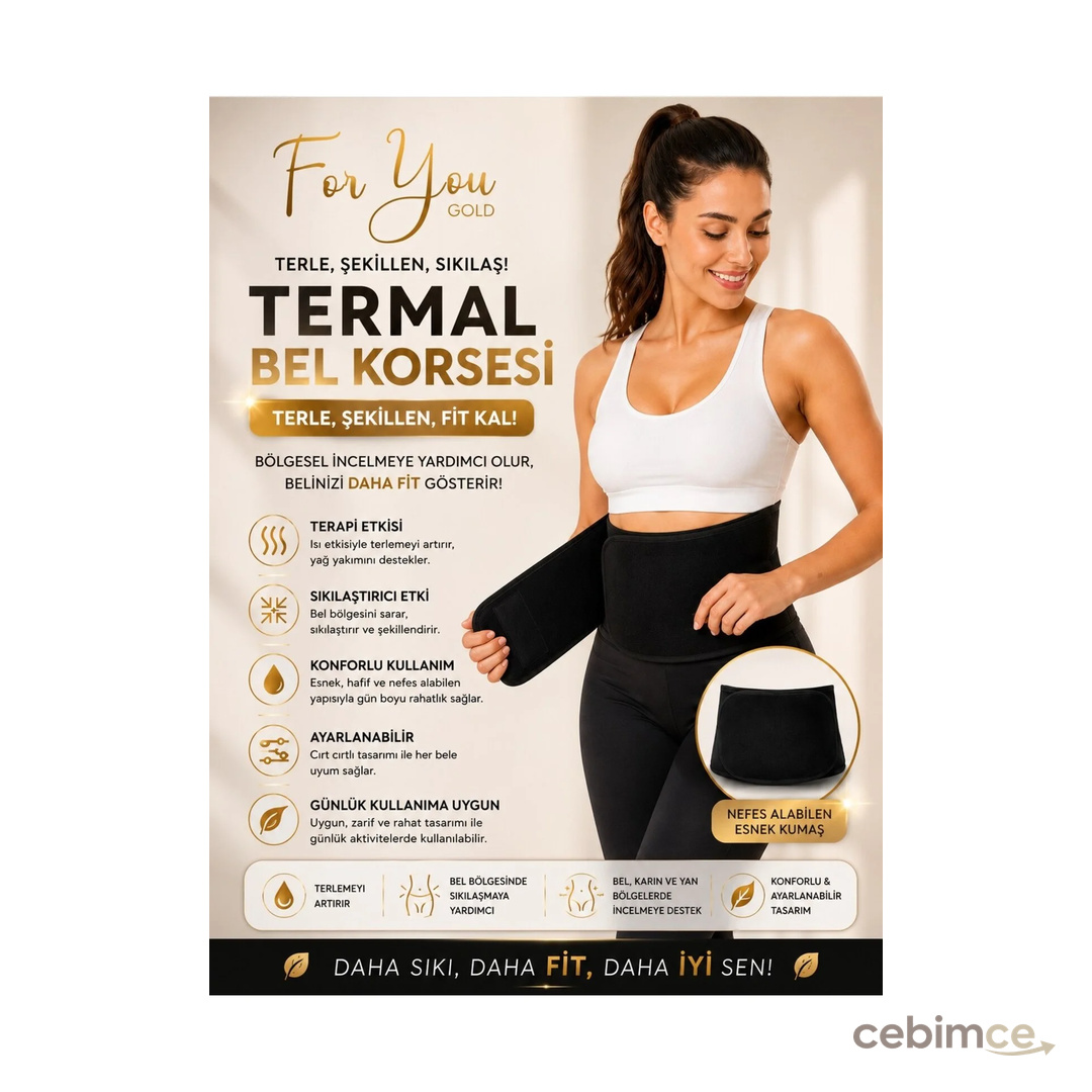 For You Gold Göbek, Bel Termal Sauna Kemer Terleme, Sıkılaştırıcı, ve Toparlayıcı Bel Göbek Korse