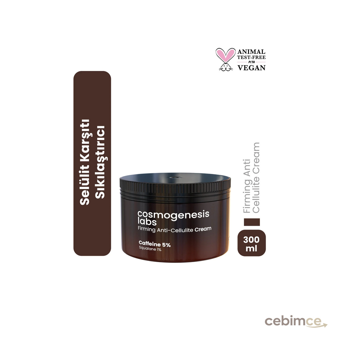 Cosmogenesis Labs Sıkılaştırıcı Selülit Kremi 300ml - %5 Kafein İçeren Bölgesel Incelme Sağlayan Çatlak Karşıtı Vegan
