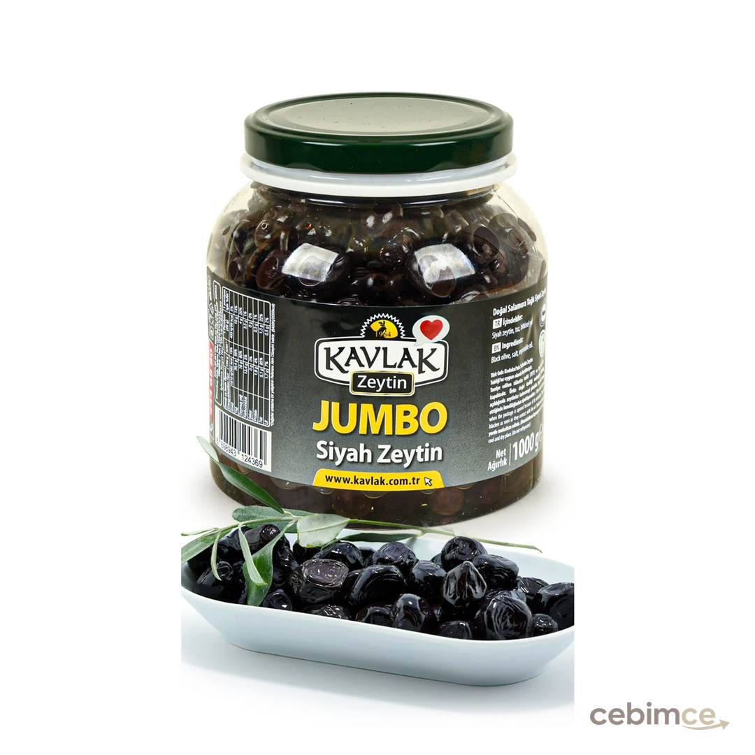 KAVLAK Jumbo Gemlik Siyah Zeytin 1 Kg