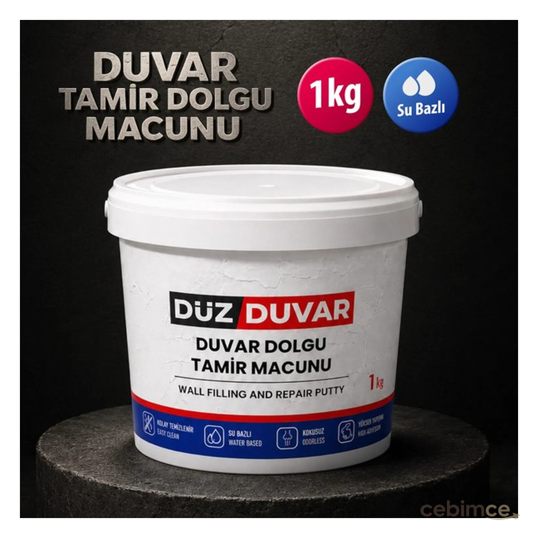 Badem10 1 KG Duvar Tamir Dolgusu Macunu Zemin Alçı Sıva Derin Boşluk Doldurucu Sızıntı Önleyici Giderici