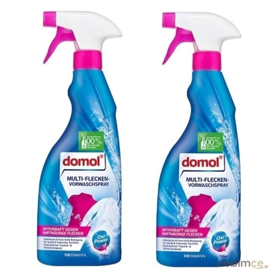 Domol 750ML x 2 Oxi Güç Leke Çıkarıcı Sprey Sıvı Deterjan Almanya Menşeli Derinlemesine Temizlik