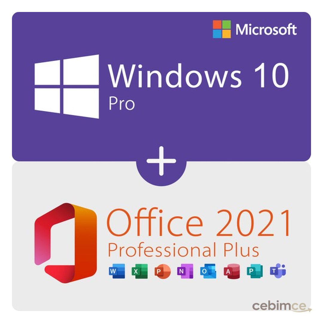 Microsoft Windows 10 Pro + Office 2021 Pro Plus Key Orijinal Ömür Boyu Lisans, Kolay Kurulum Etkinleştirme