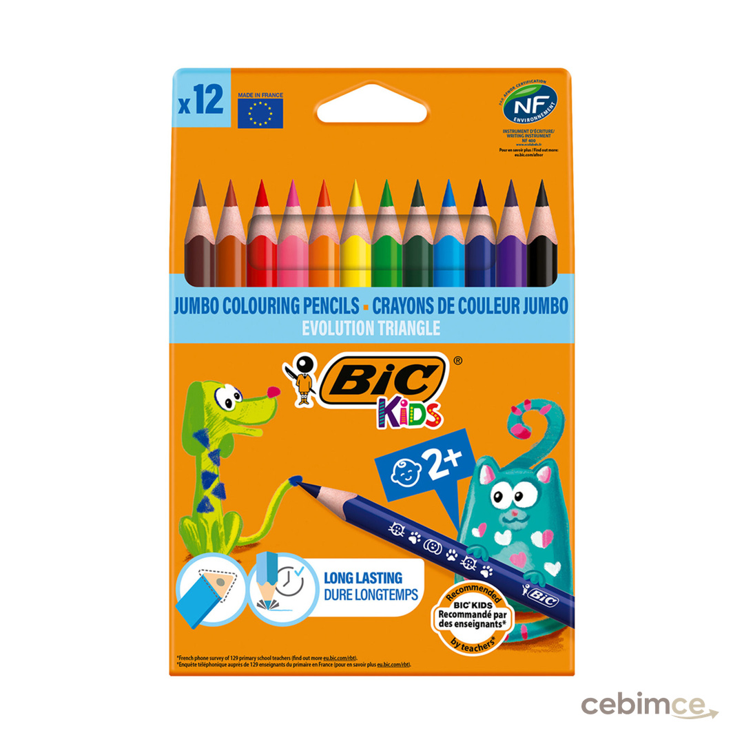 Bic Üçgen Jumbo Kuru Boya 12'li