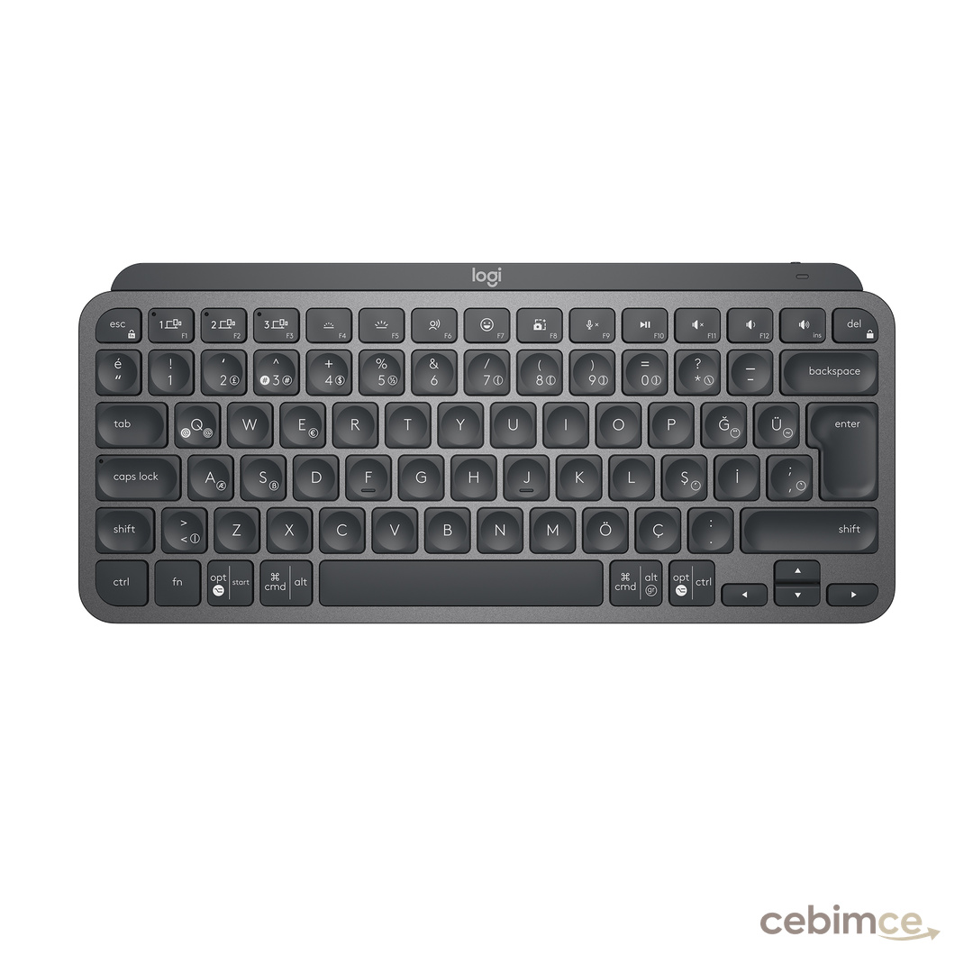 LOGITECH MX Keys Mini Minimalist Kablosuz Bluetooth Aydınlatmalı Türkçe Q Klavye - Siyah