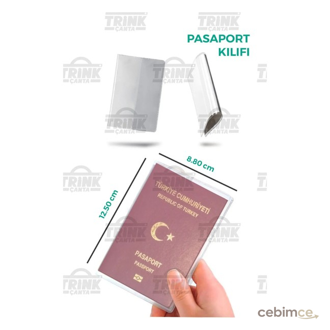 Trink Çanta Şeffaf Su Geçirmez Pasaport Koruma Kabı Pasaport Kılıfı Yüksek Kalite Pvc Temizlenebilir