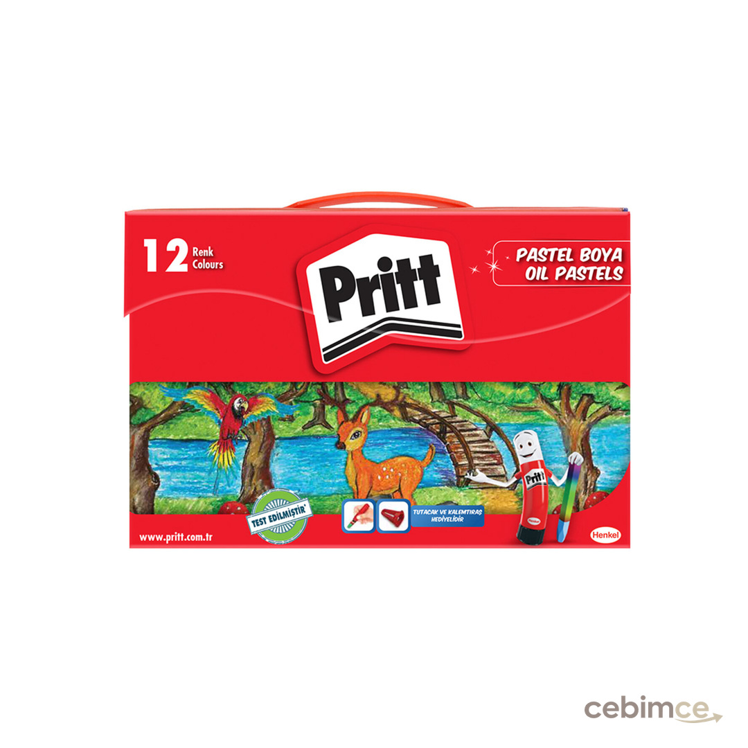 Pritt Çantalı Pastel Boya Vinly Ambalaj 12'li
