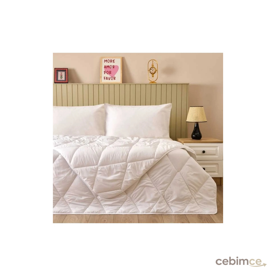 Evidea Soft Tek Kişilik İnce Microfiber Yorgan - Beyaz - 155x215 cm