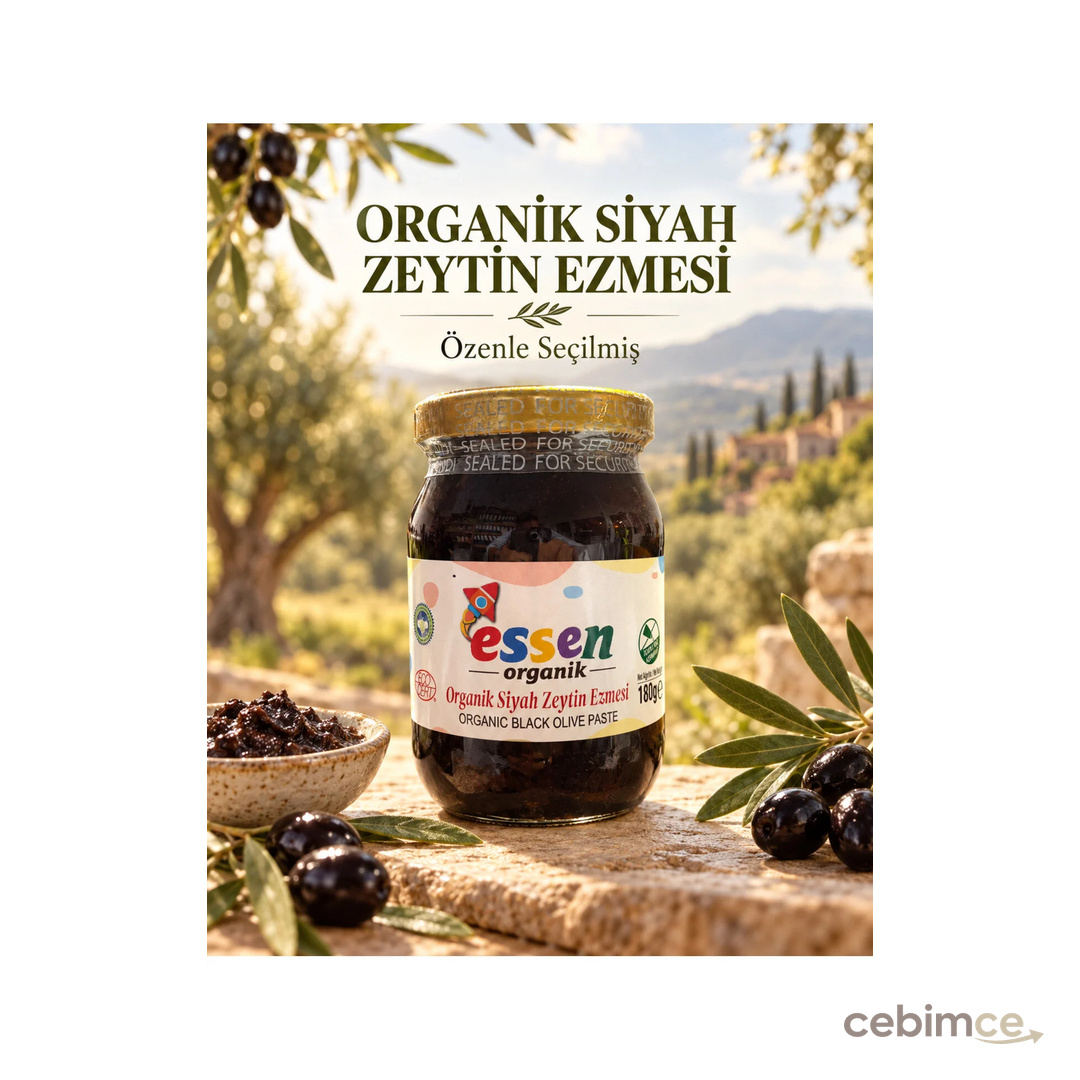 Essen Organik Organik Sade Zeytin Ezmesi 190 Cc (İLAVE TUZ IÇERMEZ)