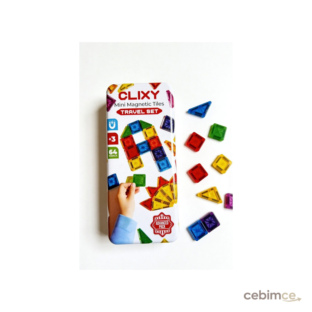Clixy Mini Manyetik Bloklar 64 Parça Travel  Set