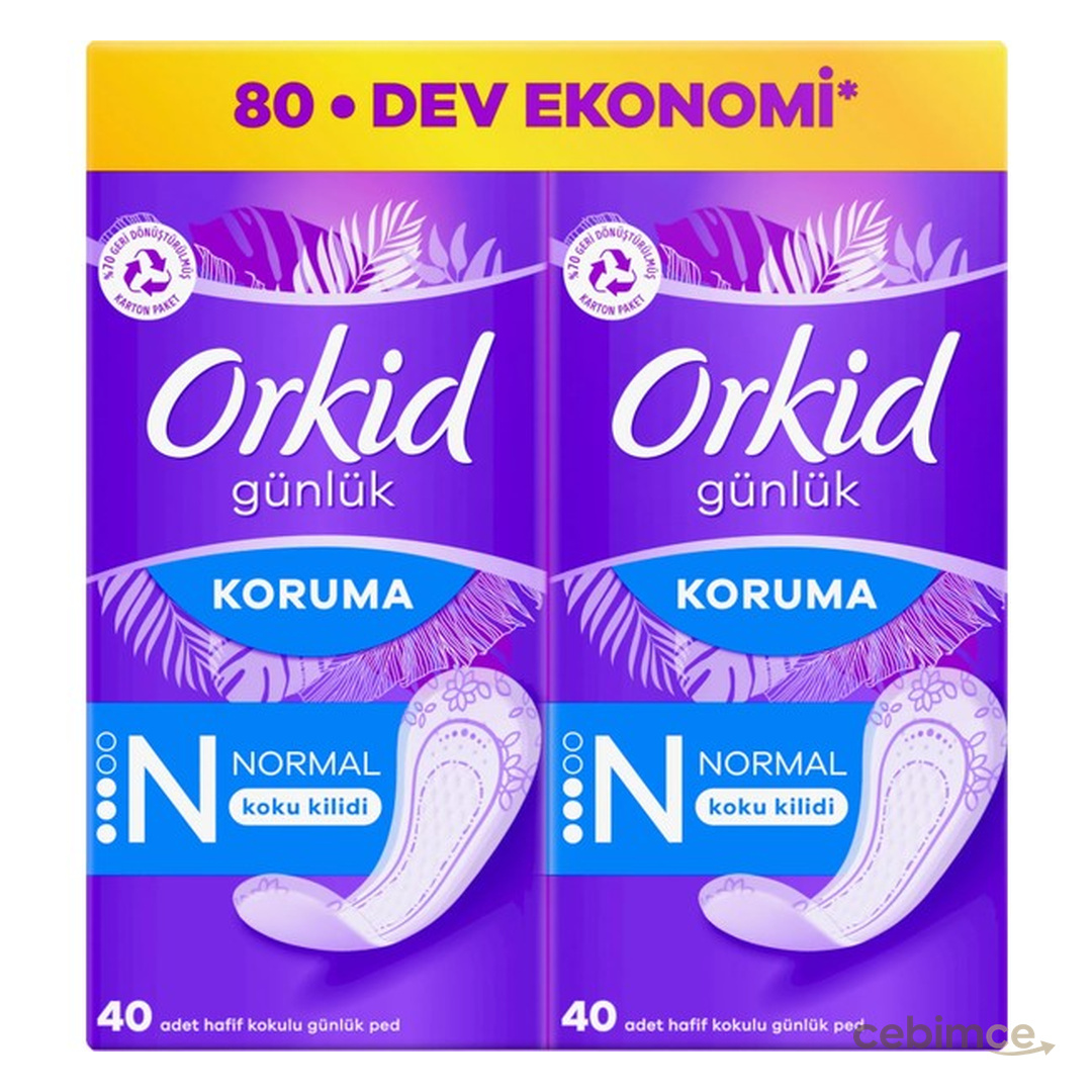 Orkid Günlük Ped Dev Ekonomik Paket Normal 80 Adet Ped