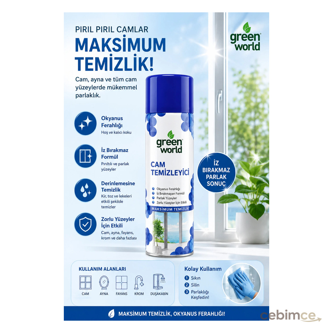 Green World CAM TEMİZLEYİCİ 500 ML